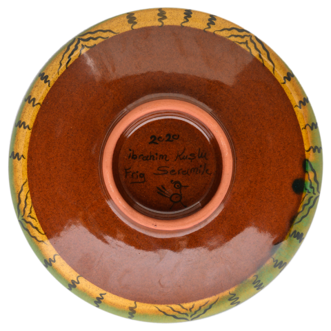 Selçuklu Nar Desenli Kenarsız Tabak (19cm)