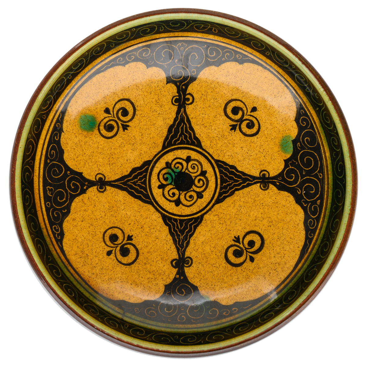 Selçuklu Nar Desenli Kenarsız Tabak (19cm)