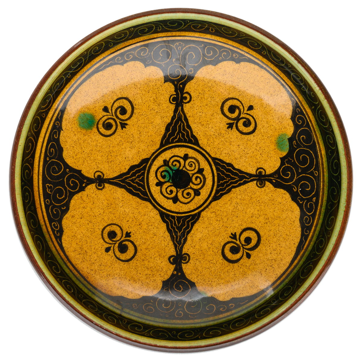 Selçuklu Nar Desenli Kenarsız Tabak (19cm)