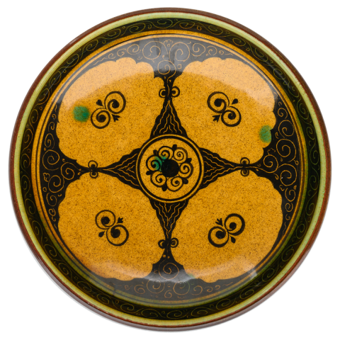 Selçuklu Nar Desenli Kenarsız Tabak (19cm)