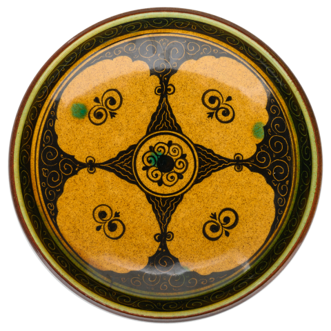 Selçuklu Nar Desenli Kenarsız Tabak (19cm)