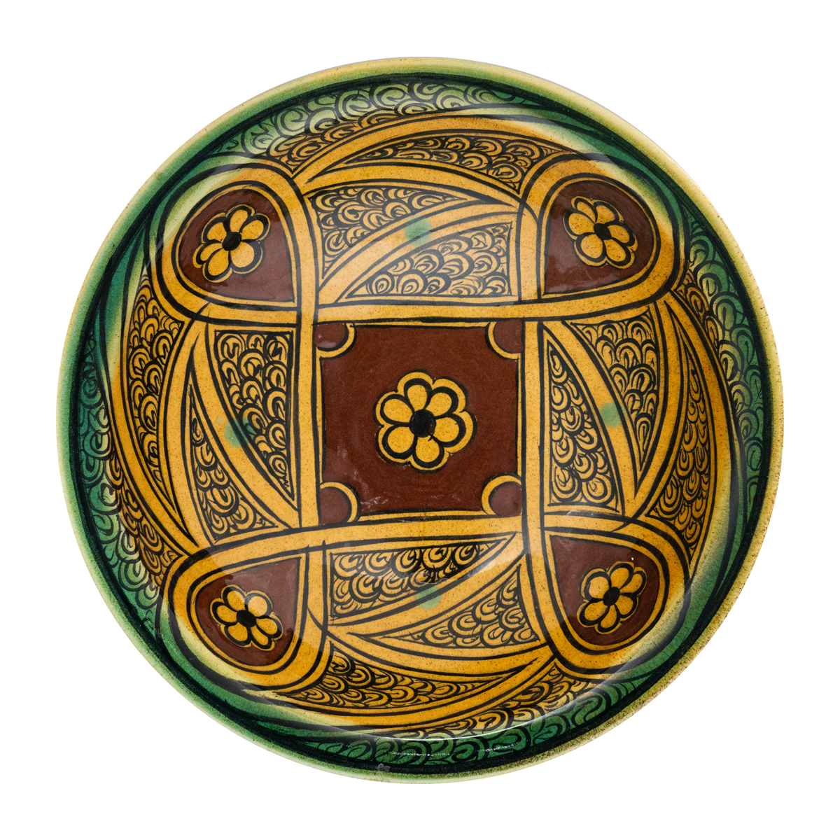 Selçuklu Figüratif Salyangoz Desenli Tabak (23cm)