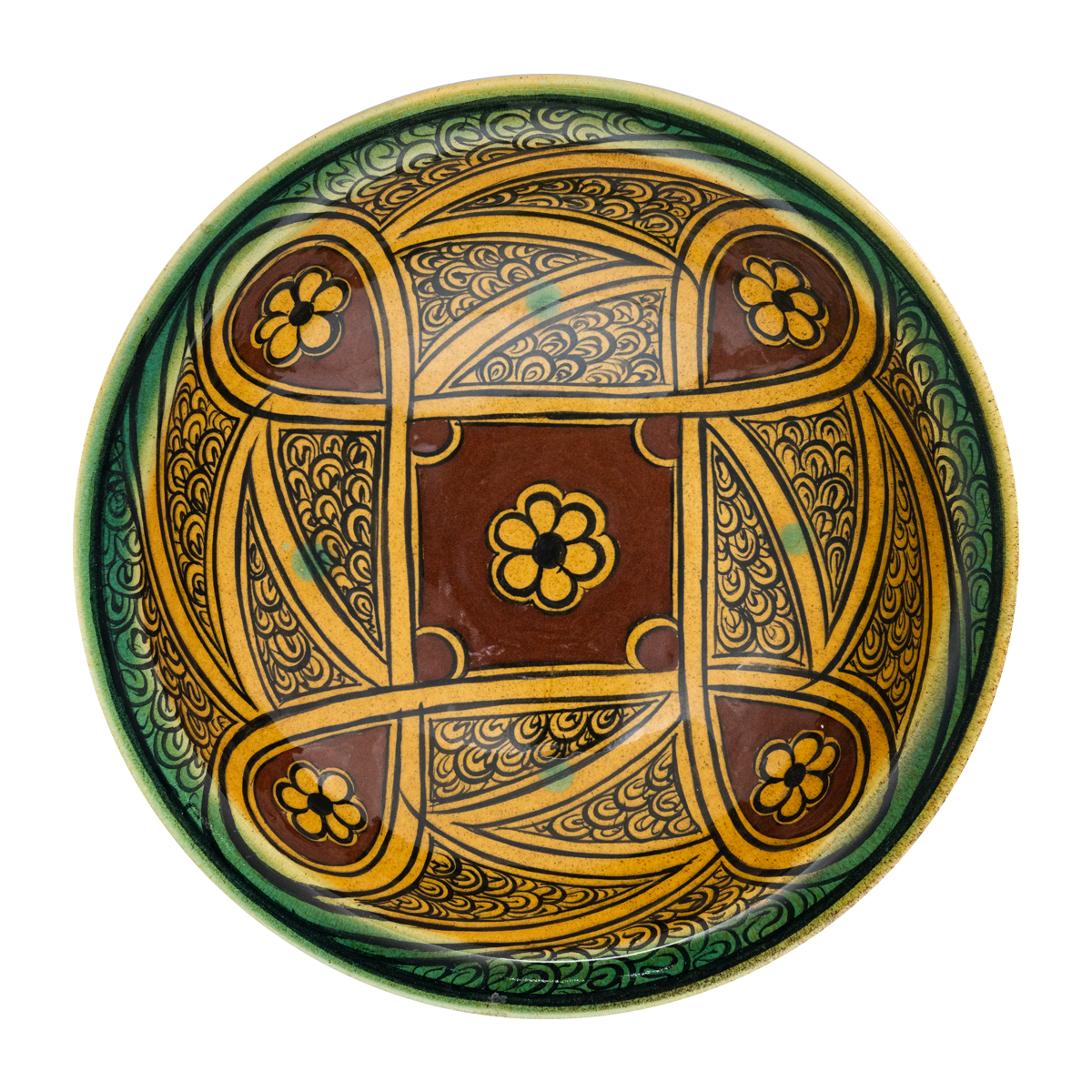 Selçuklu Figüratif Salyangoz Desenli Tabak (23cm)