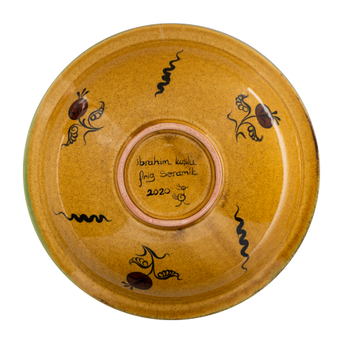 Selçuklu Nar Desenli Sarı Tabak (23cm)