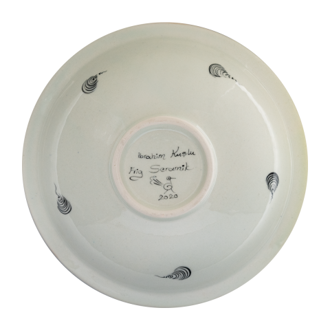 Beylikler Dönemi Salyangoz Zeminli Çiçek Demetli Tabak (23cm)