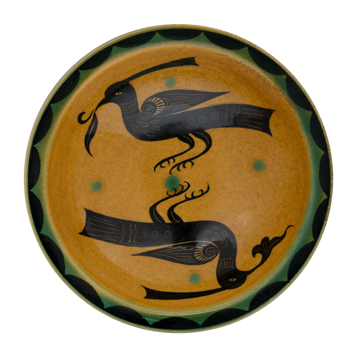 Selçuklu Tepeli Kuş Desenli Tabak (23cm)