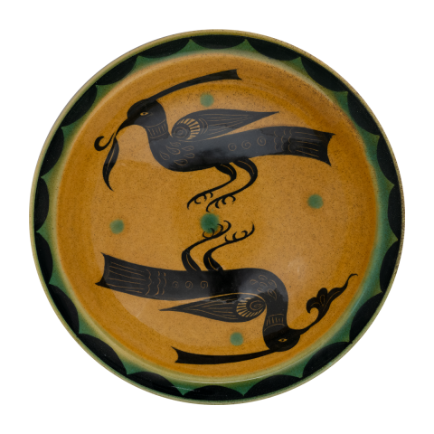 Selçuklu Tepeli Kuş Desenli Tabak (23cm)