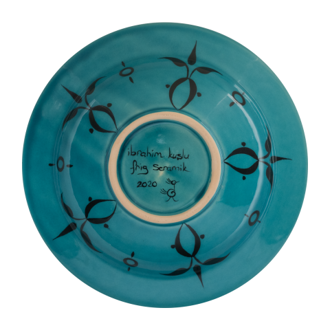 Selçuklu Kuş Desenli Turkuaz Tabak (19cm)