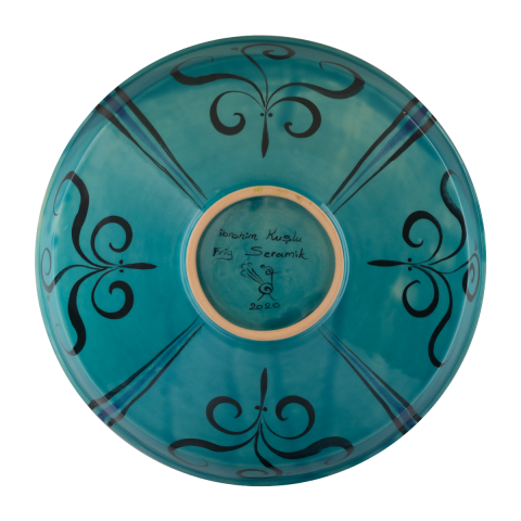 Selçuklu Ağaç Altında Oturan İki İnsan Figürlü Kase (26cm)