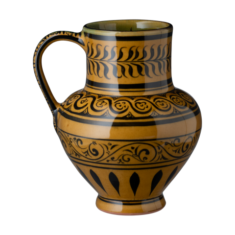 Selçuklu Stilize Yaprak Desenli Sarı Maşrapa