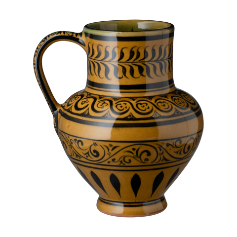 Selçuklu Stilize Yaprak Desenli Sarı Maşrapa