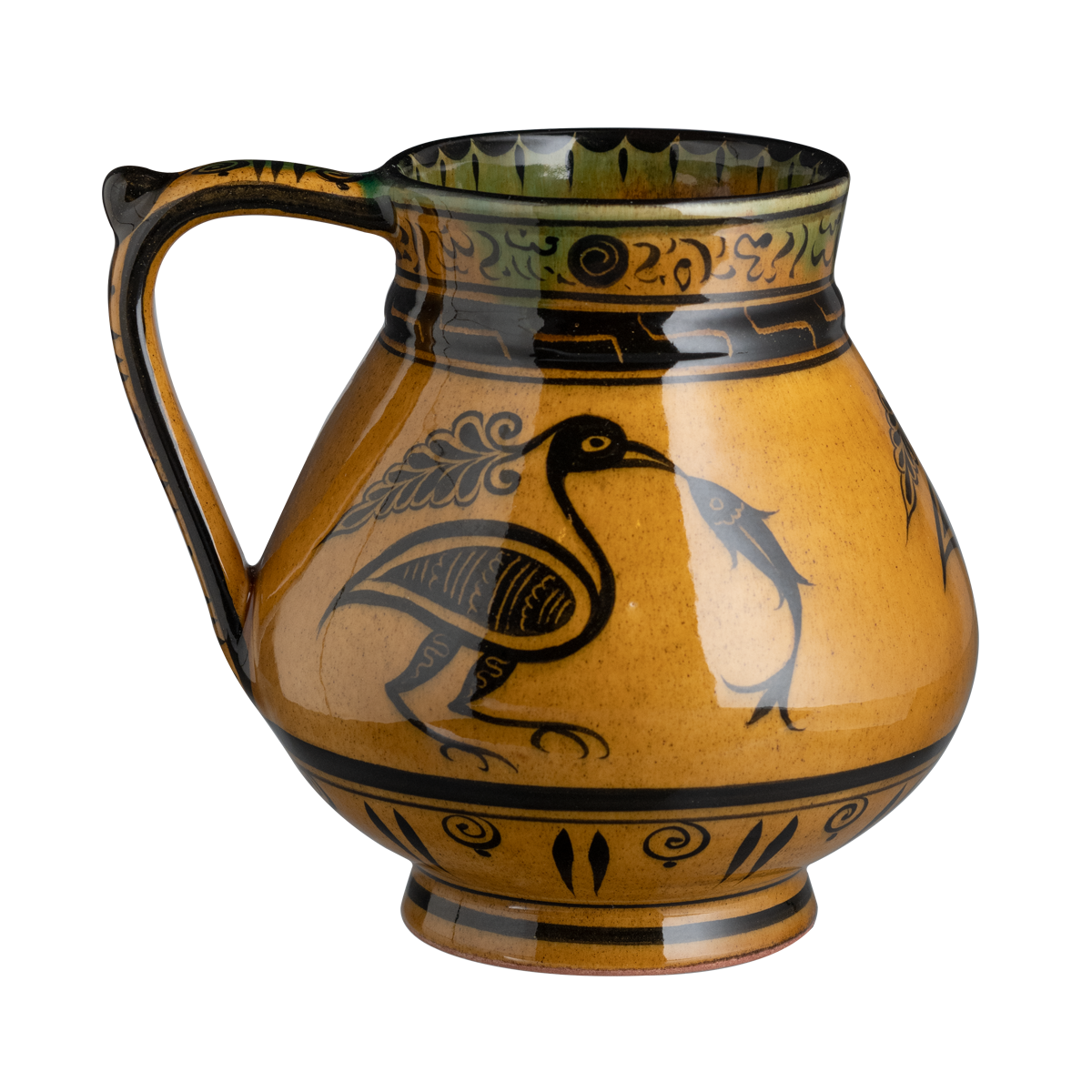 Selçuklu Stilize Balıkçıl Kuş Desenli Maşrapa