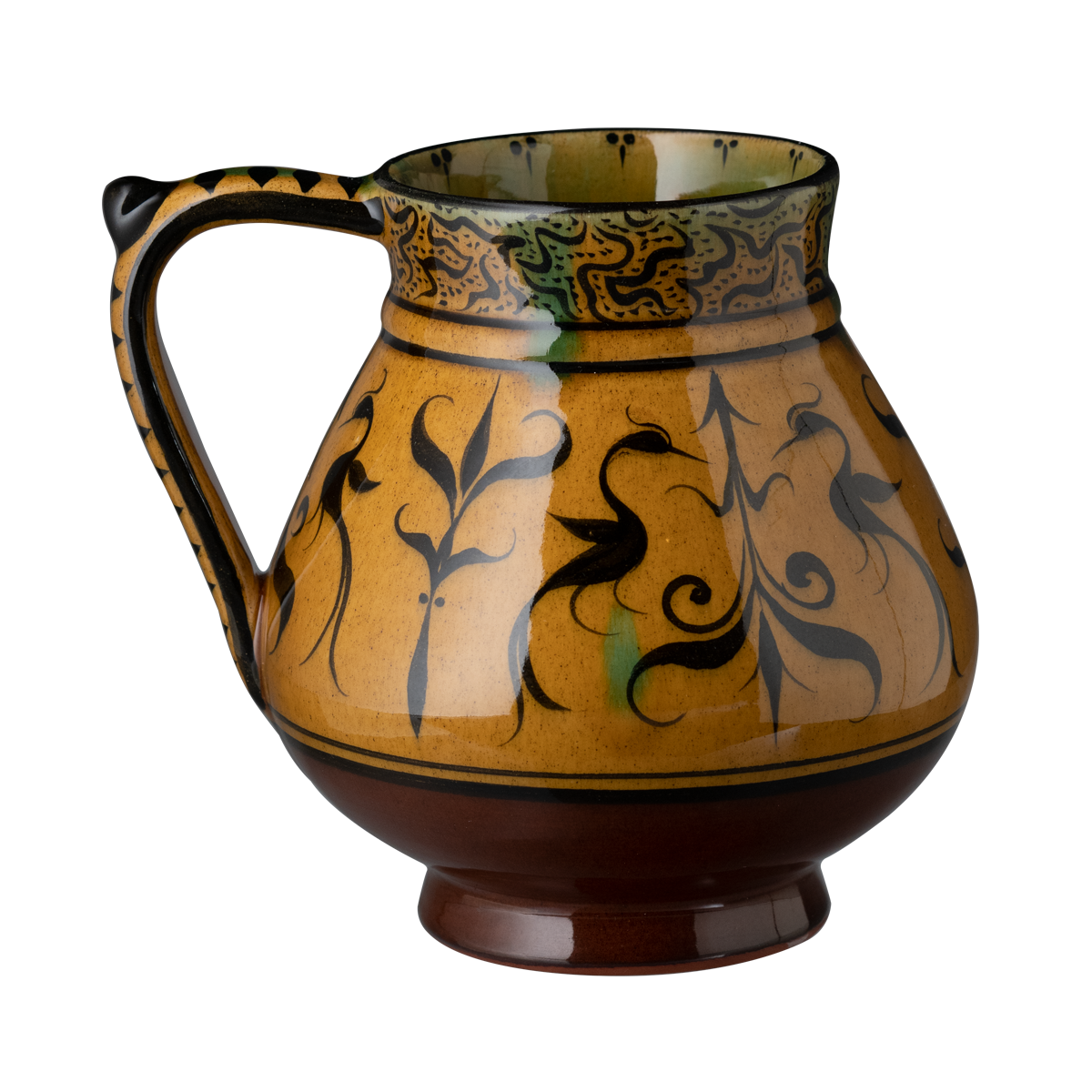 Selçuklu Stilize Kuş ve Çiçek Desenli Maşrapa