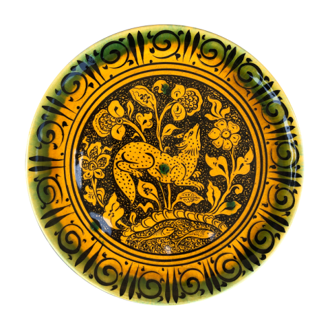 Selçuklu Stilize Doğa Motifli Düz Tabak (25cm)