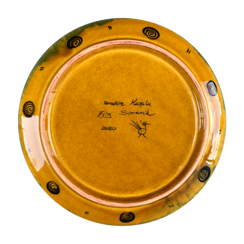 Stilize Doğa Motifli Selçuklu Düz Tabak (25cm)