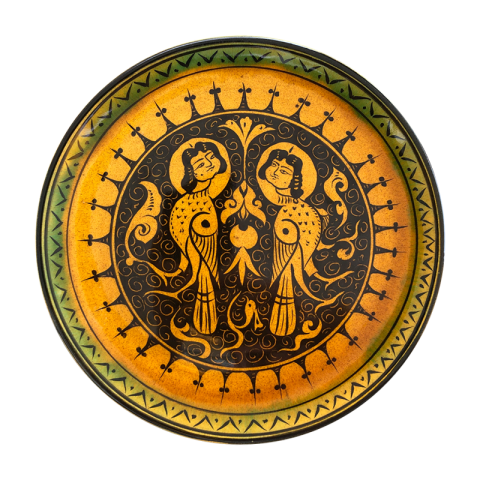 Harpi Motifli Selçuklu Düz Tabak (25cm)