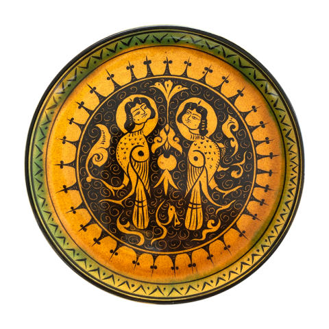 Harpi Motifli Selçuklu Düz Tabak (25cm)