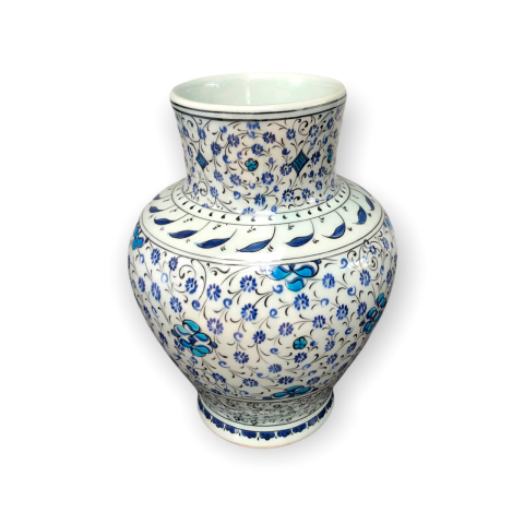 İznik Mavi Beyaz Dönem Haliç İşi Vazo