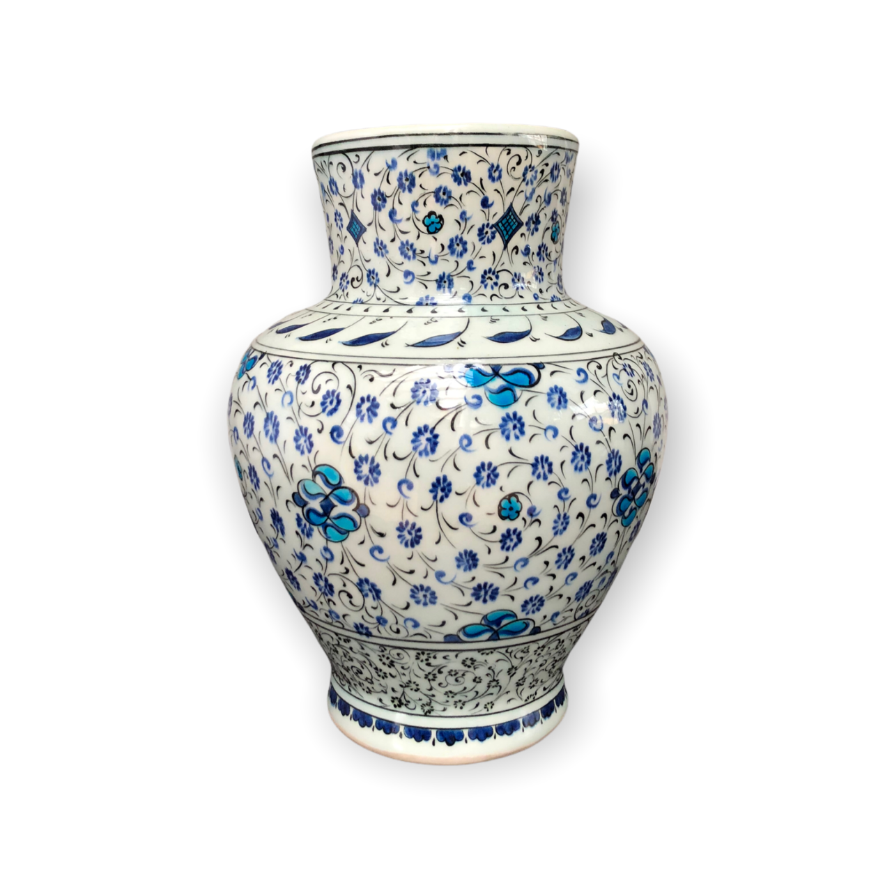İznik Mavi Beyaz Dönem Haliç İşi Vazo