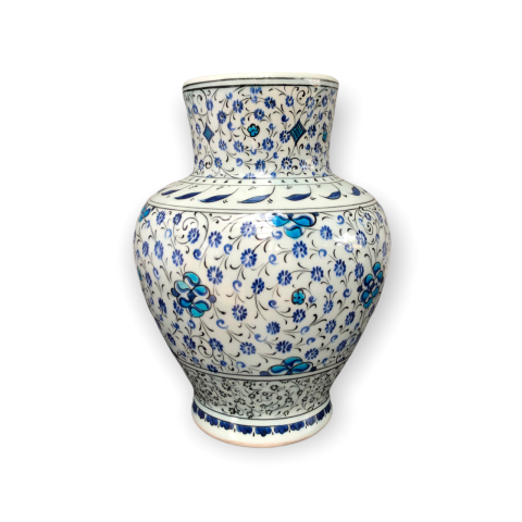 İznik Mavi Beyaz Dönem Haliç İşi Vazo