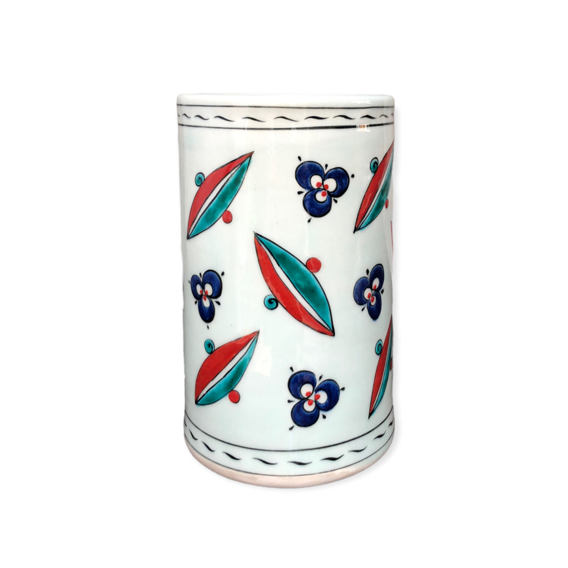 İznik Renkli Dönem Çintemani Desenli Vazo