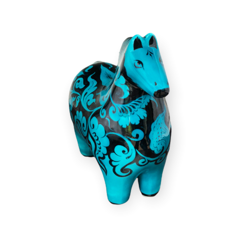 Geleneksel Çiçek Desenli Dekoratif At Obje