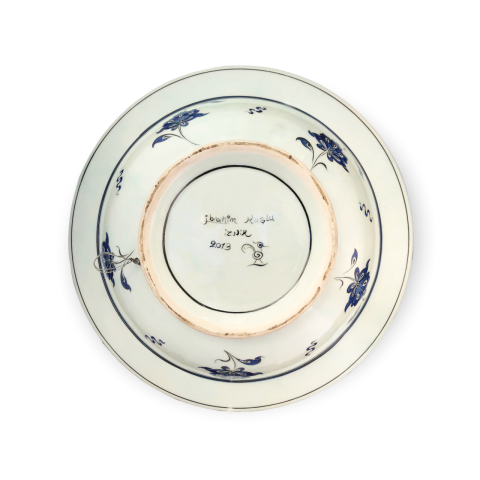 İznik Mavi Beyaz Dönem Rumi Desenli Kase (38cm)