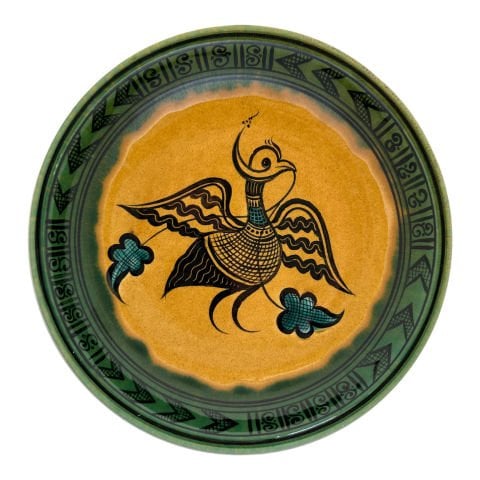 Selçuklu Stilize Kuş Desenli Tabak 23cm