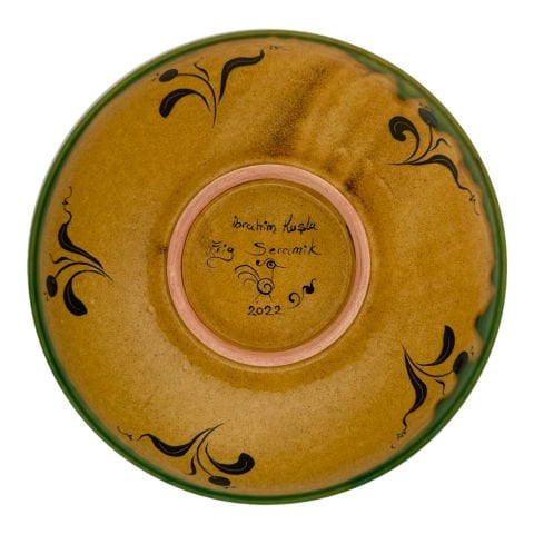 Selçuklu Stilize Yaprak ve Kuş Desenli Tabak 23cm