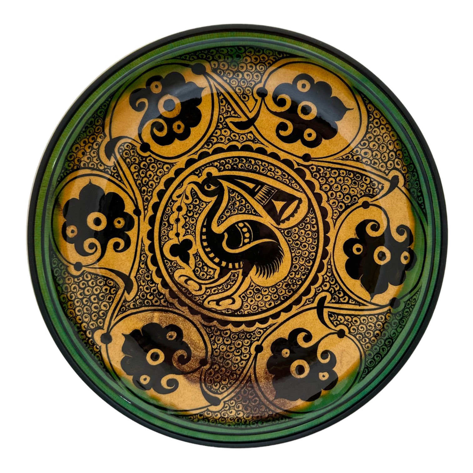 Selçuklu Balıkçıl Kuş Desenli Tabak 23cm