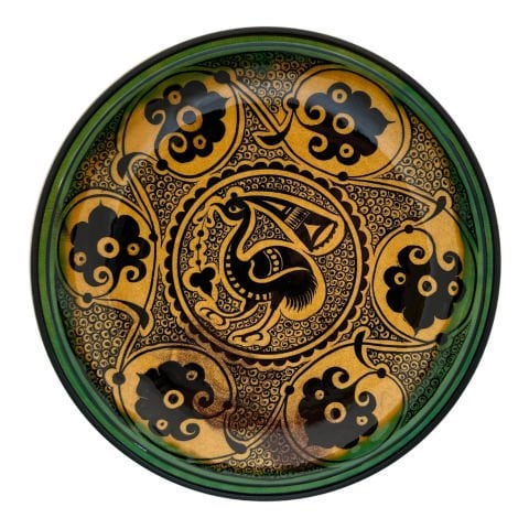 Selçuklu Balıkçıl Kuş Desenli Tabak 23cm