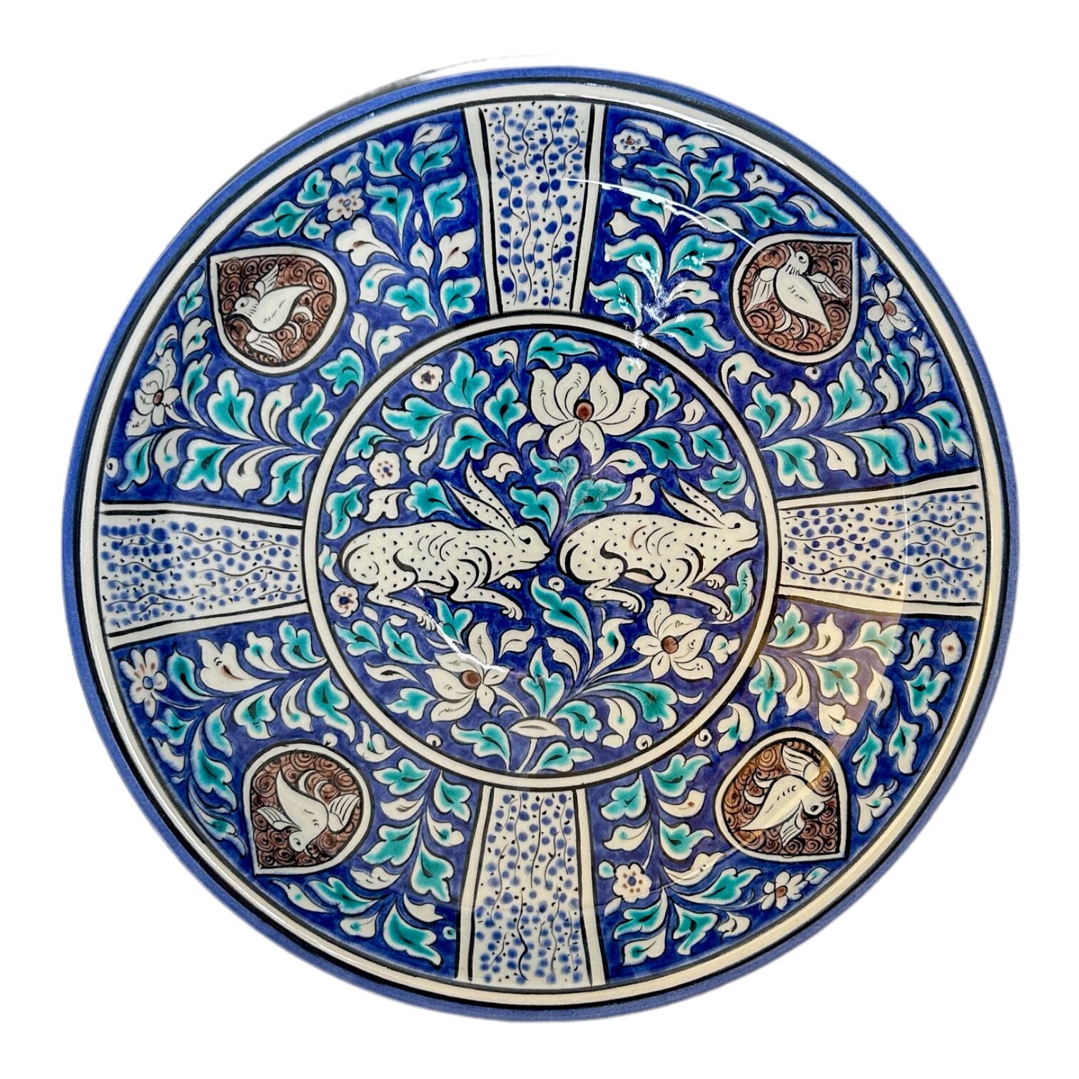 Selçuklu Tavşan ve Kuş Desenli Kase 26cm