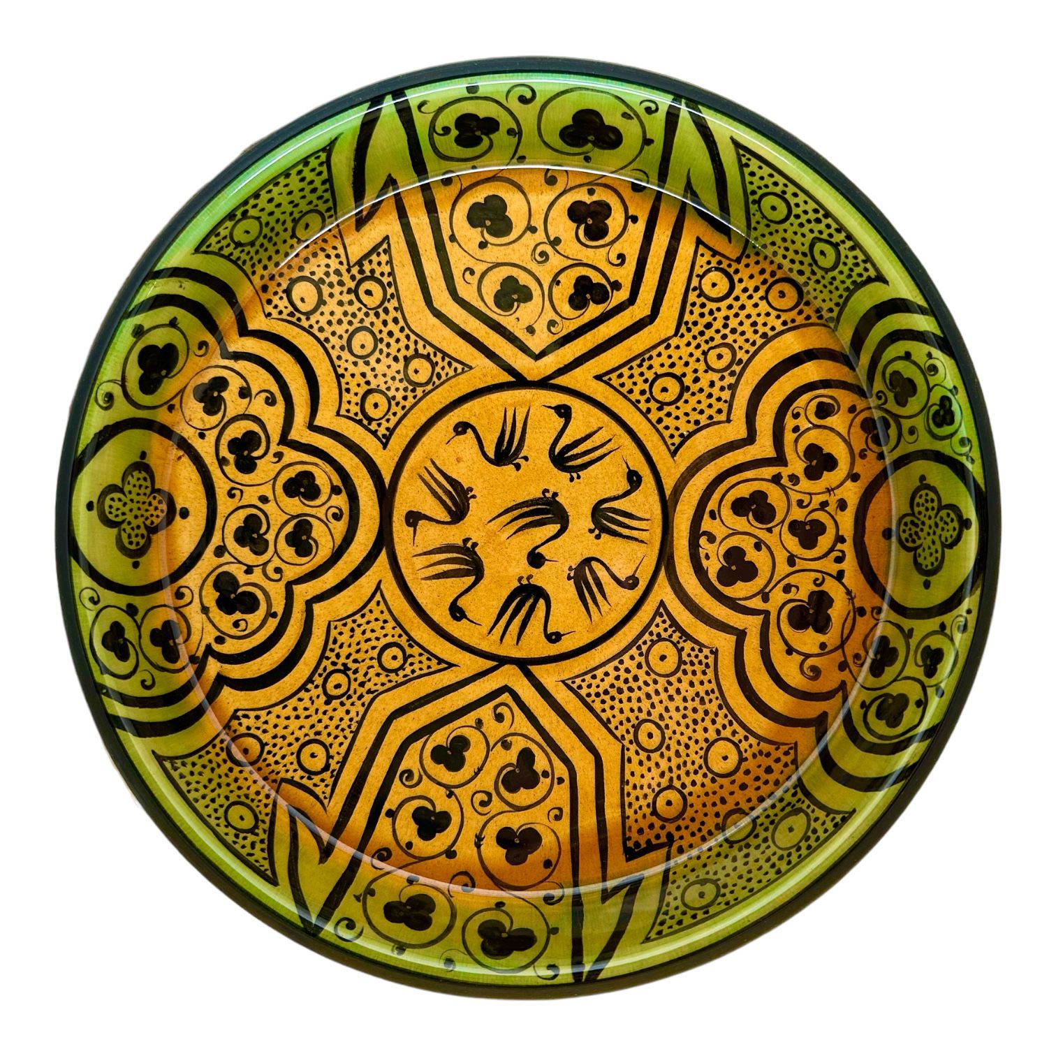 Selçuklu Çiçek ve Kuş Desenli Kase 26cm