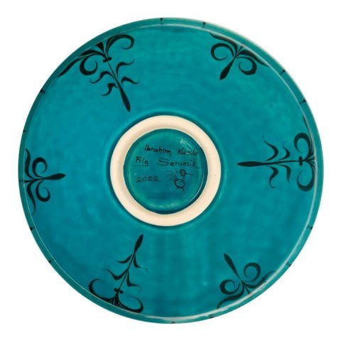 Selçuklu Kuş Desenli Turkuaz Kase 26cm