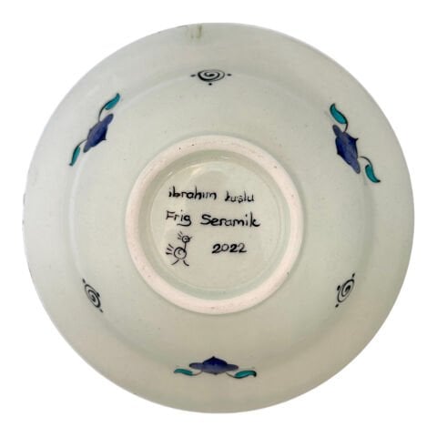 Selçuklu Stilize Çiçek ve  Helezon Desenli Tabak 19cm