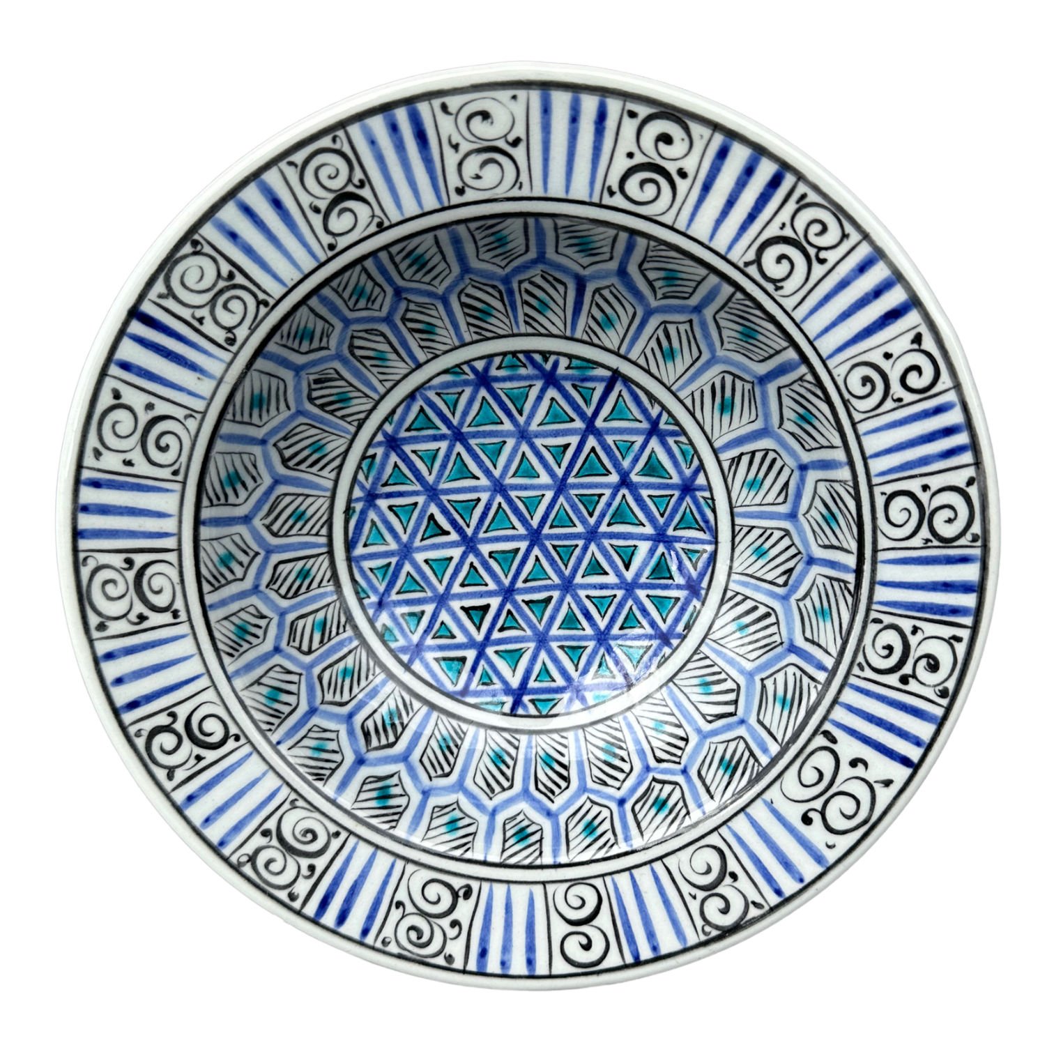 Selçuklu Dönemi Geometrik Desenli Tabak 19cm