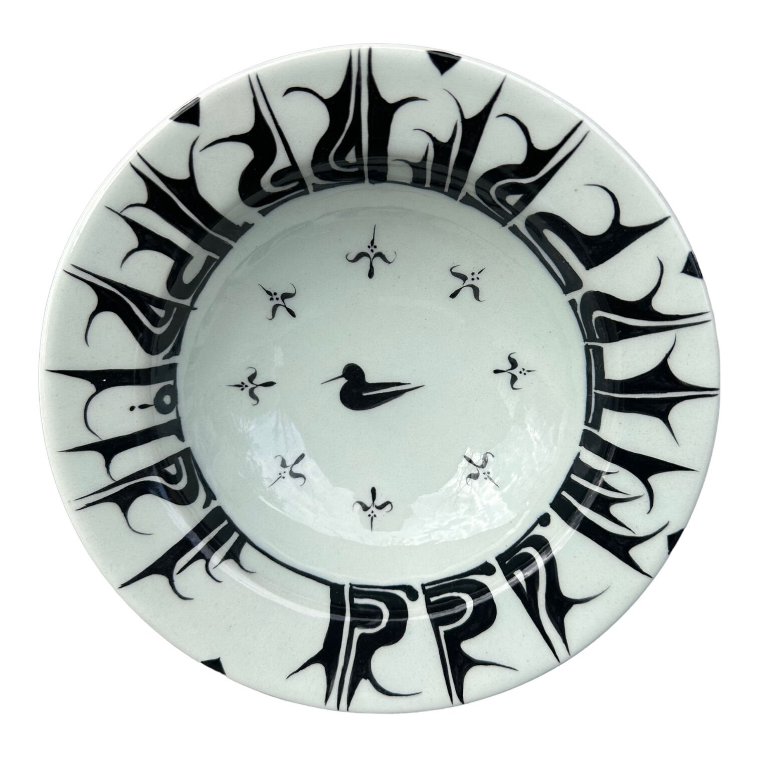 Selçuklu dönemi kuş Desenli Tabak 19cm