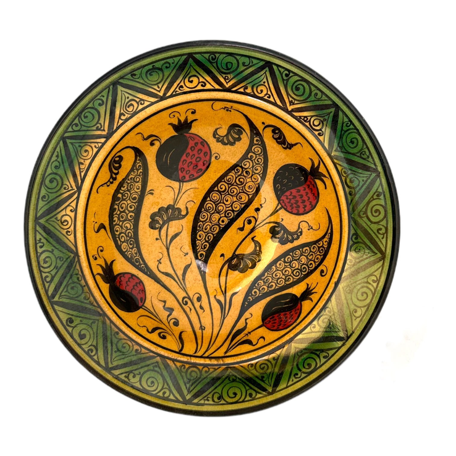 Selçuklu Dönemi Nar Desenli Tabak 19cm