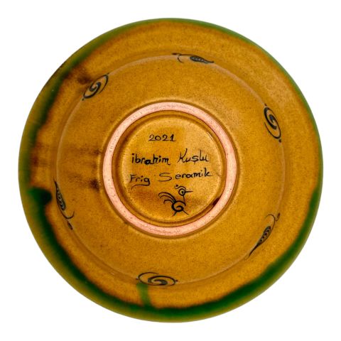 Selçuklu Dönemi Lotus Çiçek Desenli Tabak 19cm