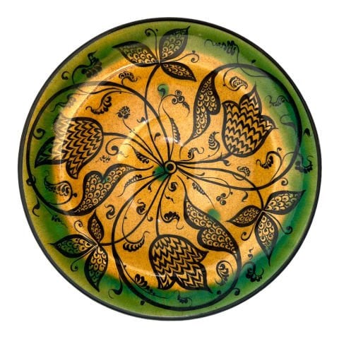 Selçuklu Dönemi Lotus Çiçek Desenli Tabak 19cm