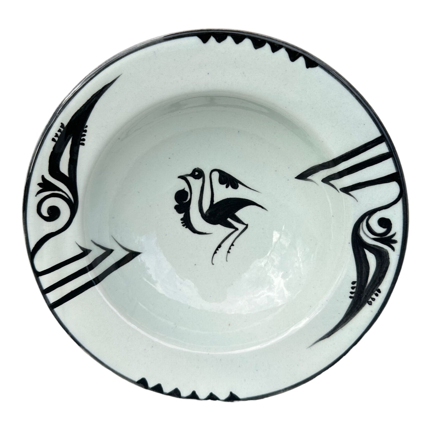 Selçuklu Dönemi Kuş Desenli Tabak 19cm