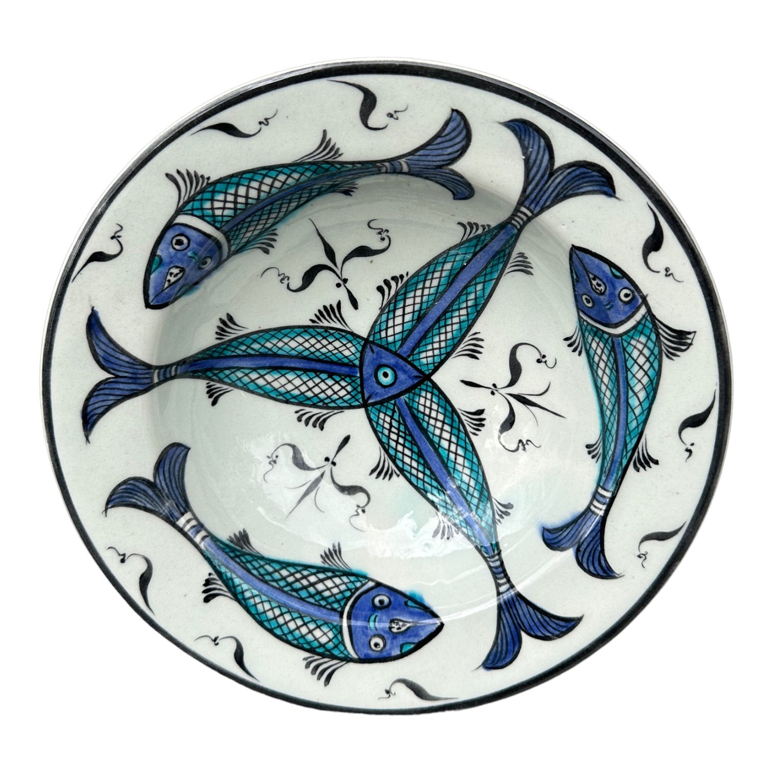 Selçuklu Dönemi Balık Desenli Tabak 19cm