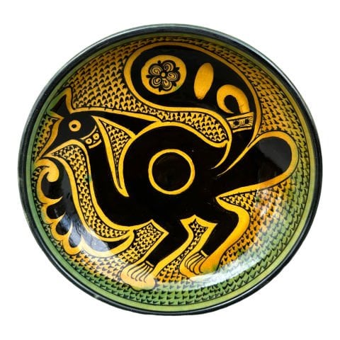 Selçuklu Dönemi Kuş Desenli Tabak 19cm
