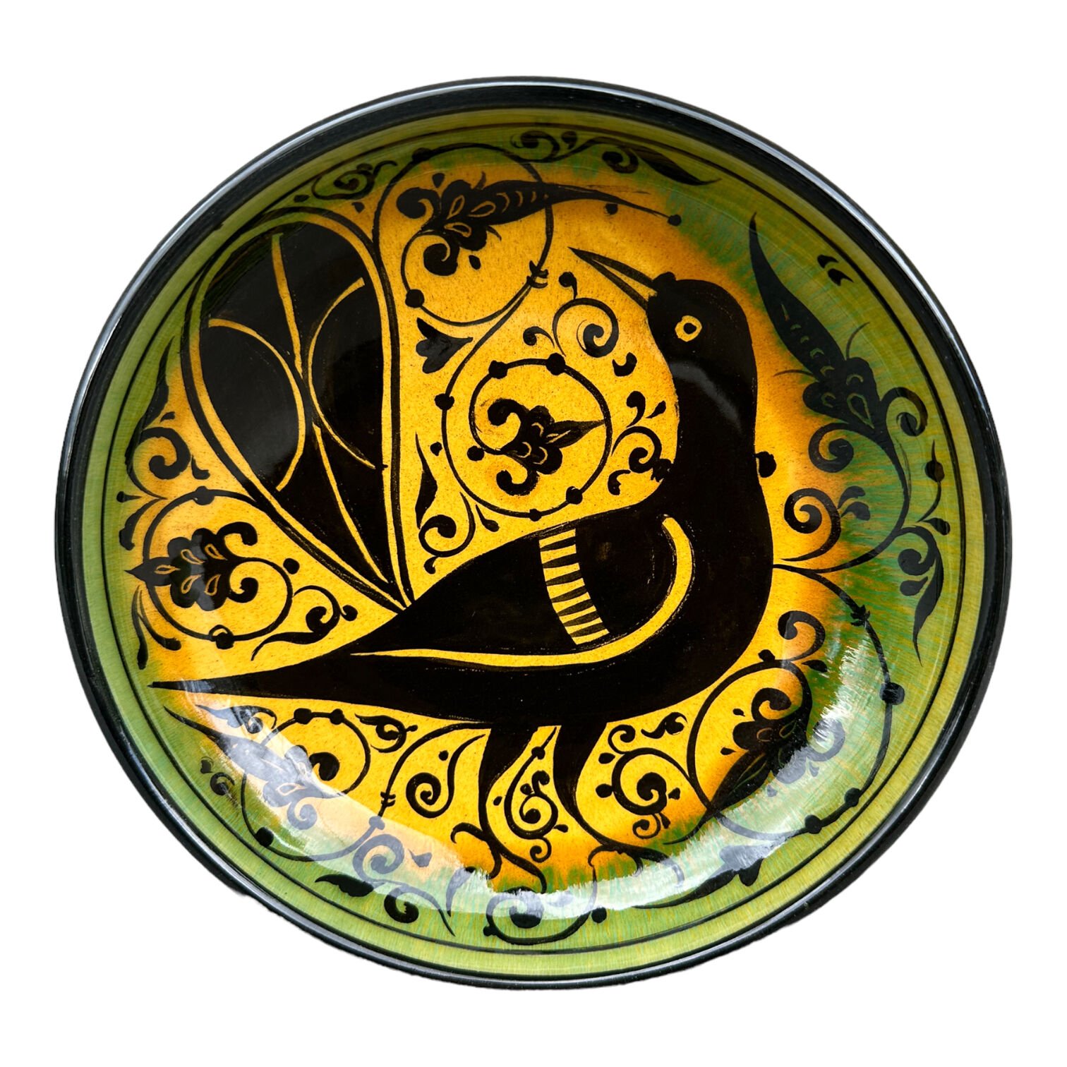 Selçuklu Dönemi Stilize Kuş Desenli Tabak 19cm