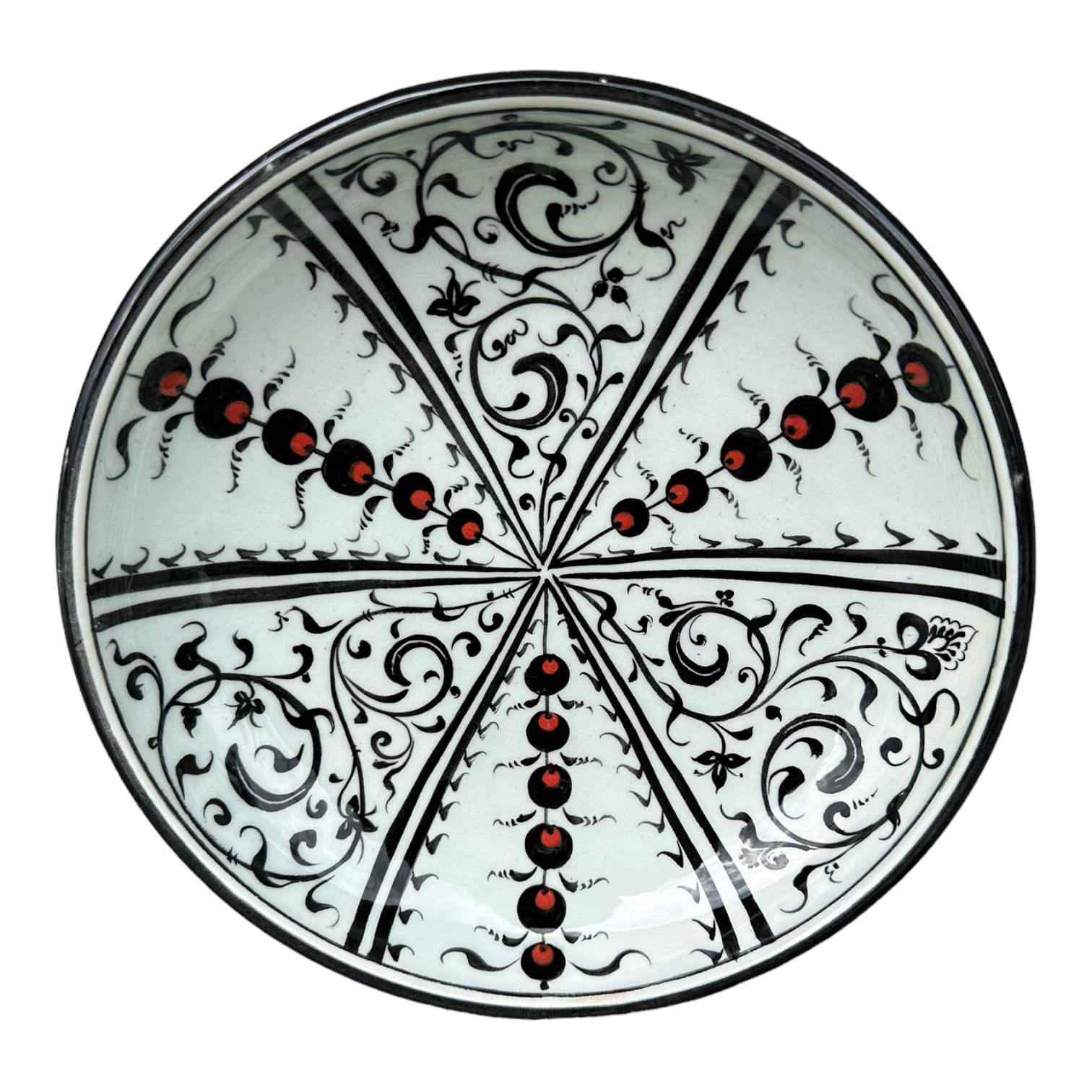 Selçuklu Dönemi Nar Çiçekli Tabak 19cm