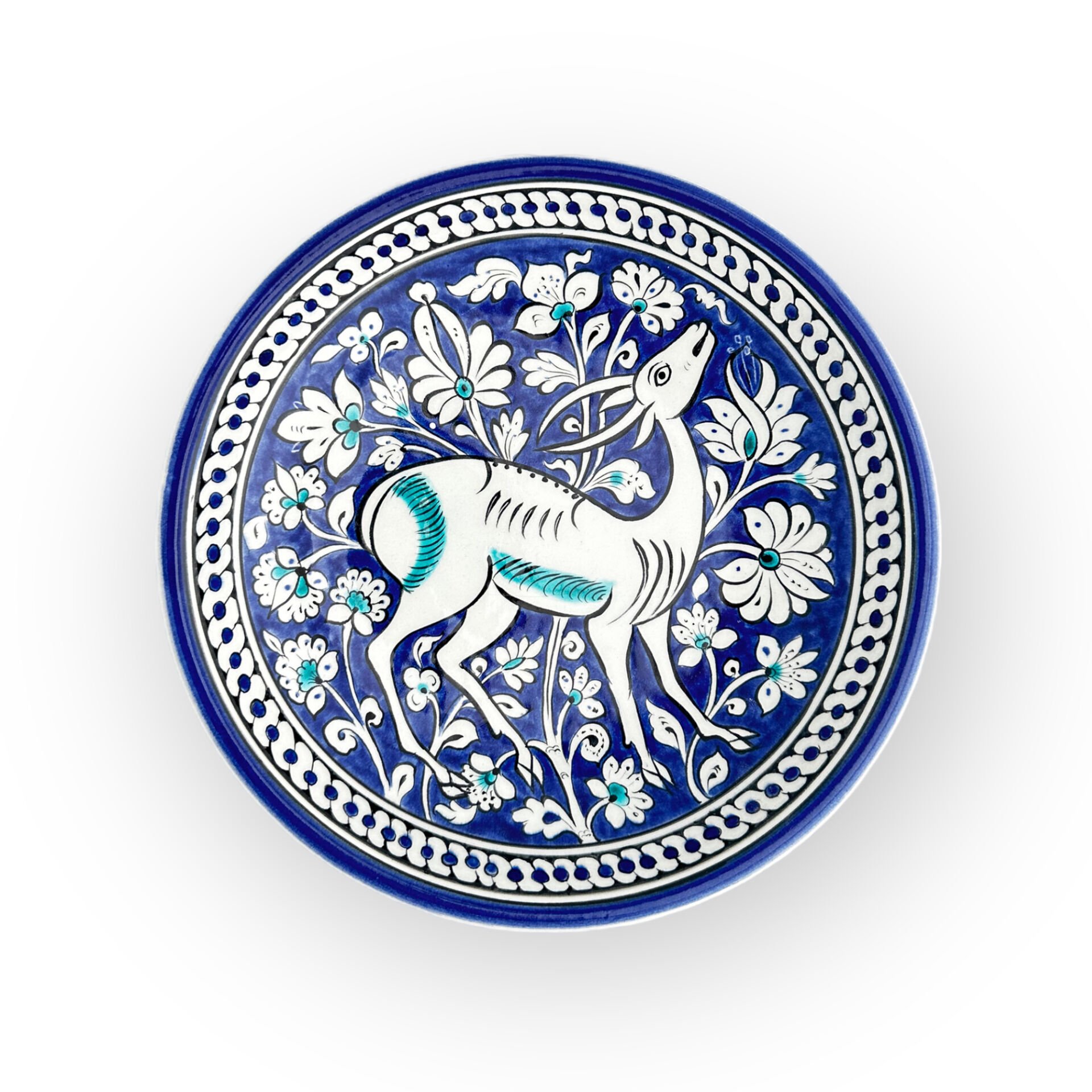 Selçuklu Dönemi Geyik Desenli Tabak 23cm