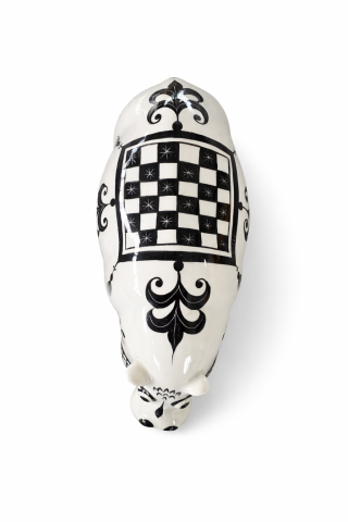 Selçuklu Desenli Damalı Dekoratif Obje Su Aygırı