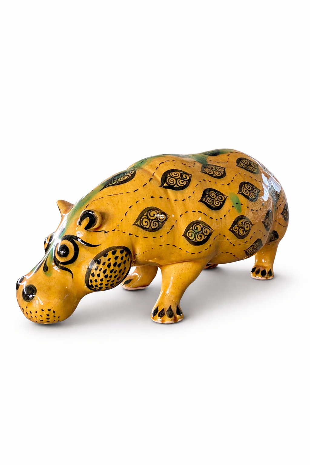 Selçuklu Desenli Sarı Dekoratif Obje Su Aygırı