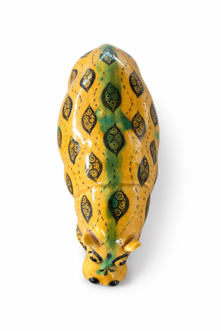 Selçuklu Desenli Sarı Dekoratif Obje Su Aygırı