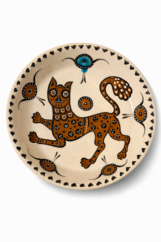 Selçuklu Stilize Aslan Desenli Kase (22cm)